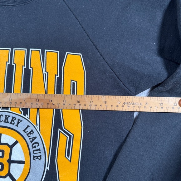 Trench Boston Sweatshirt Mens Medium Black Vintage 1990 Trench NHL Crewneck - Picture 8 of 8